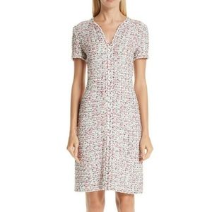 St.John Short-Sleeve Modern Pointelle Knit Dress